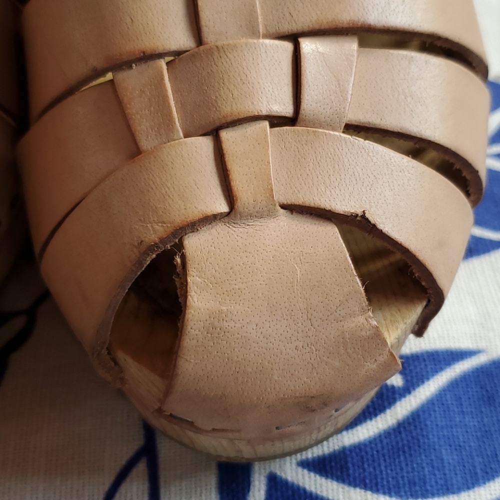 Ecote Leather Ankle Strap Sandal Clogs Size 8 - Picture 7 of 12